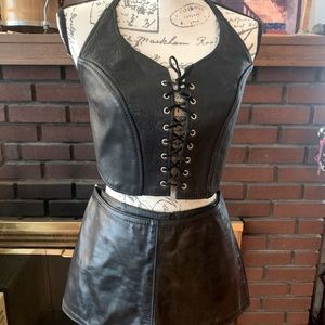 Black Leather 3 piece Booty